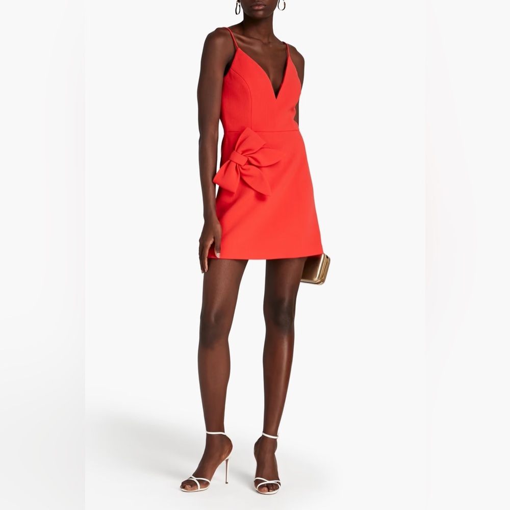 REBECCA VALLANCE
Ally bow-embellished crepe mini dress size 8